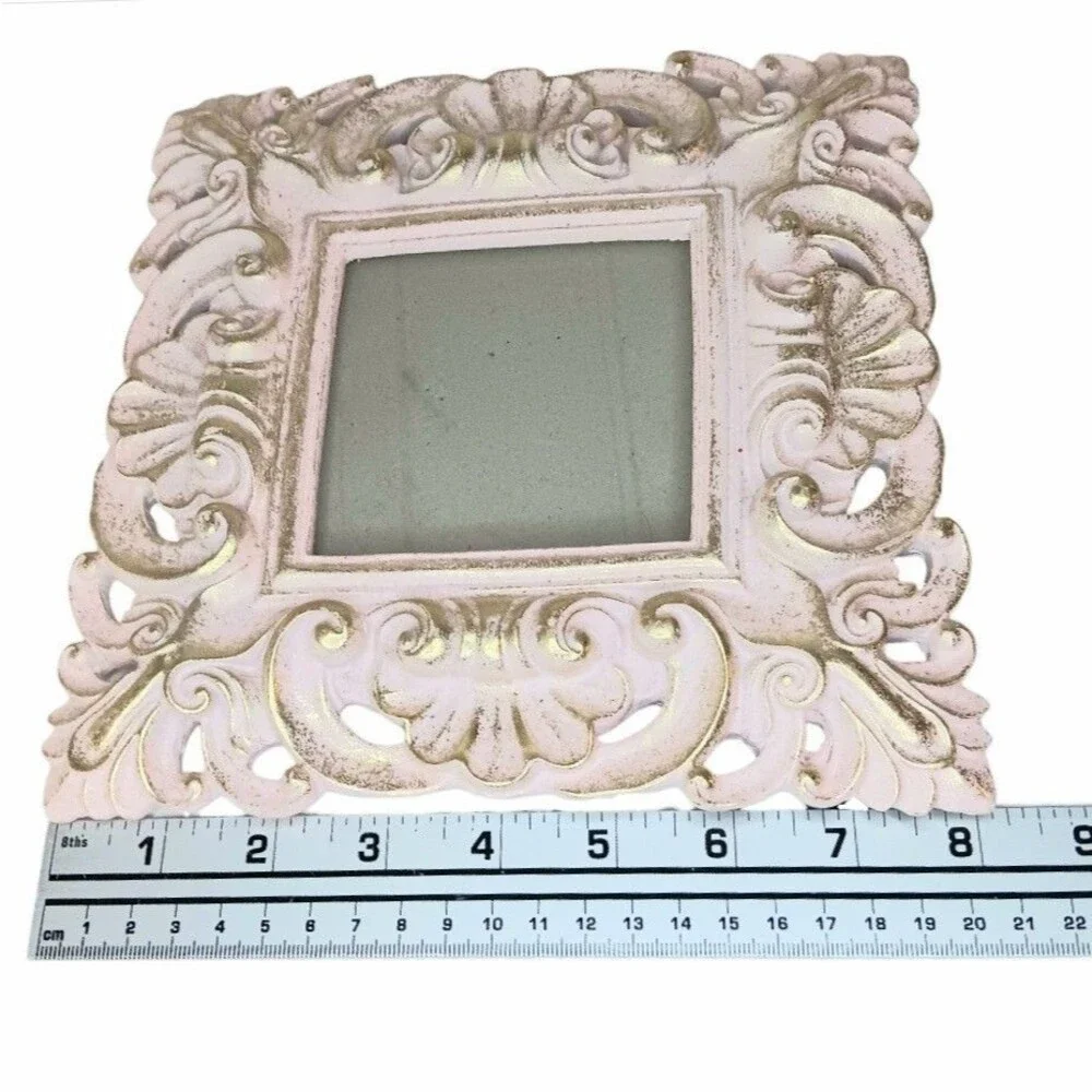 Pink & Gold Photo Frame Scallop Design Tabletop or Hanging 8